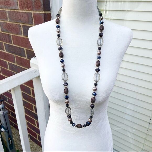 Premier Designs Long Beaded Statement Necklace - Picture 1 of 6